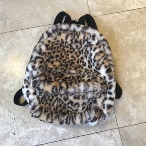 Brandy Melville mini backpack, cheetah print